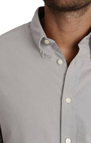 Grey Brushed Oxford Shirt - JACHS NY