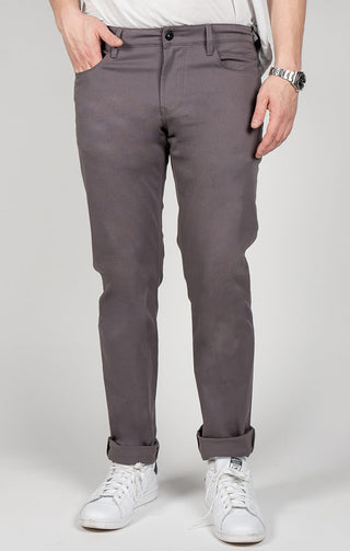 Grey Straight Fit Premium Flex Pant - JACHS NY