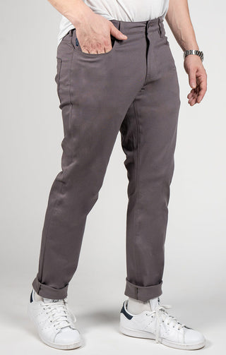 Grey Straight Fit Premium Flex Pant - JACHS NY