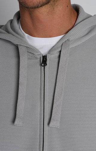Grey Waffle Ottoman Soft Touch Hoodie - JACHS NY