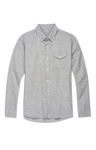 Grey Jaspe Brushed Flannel Shirt - JACHS NY