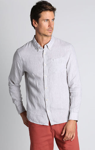 Grey Linen Blend Shirt - JACHS NY