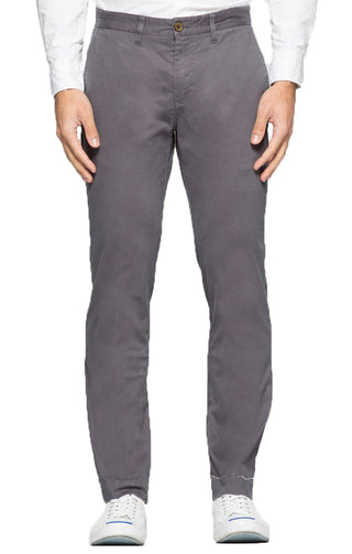 Grey Straight Fit Stretch Bowie Chino - JACHS NY