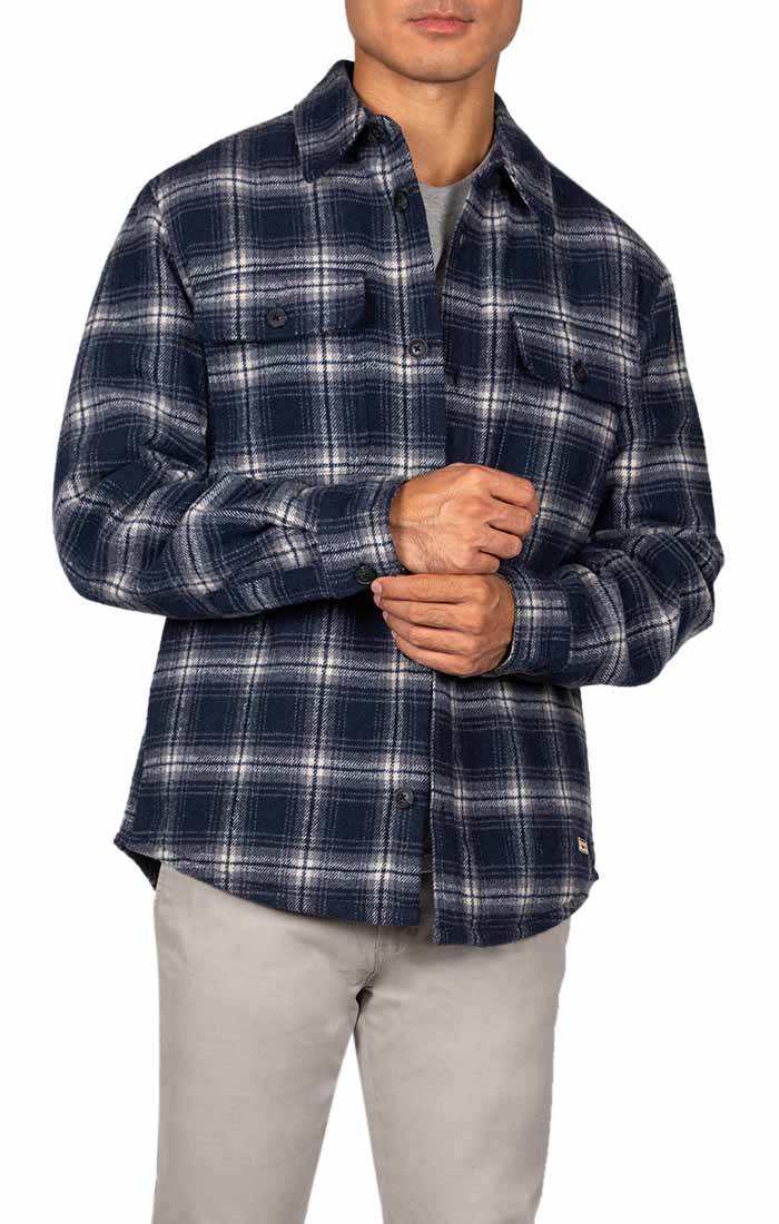 WT07 UNISEX QUILTED FLANNEL SHIRT-STYLE JACKET