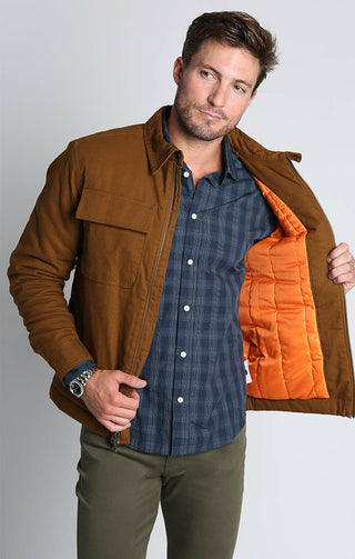 Khaki Stretch Canvas Workwear Jacket - JACHS NY