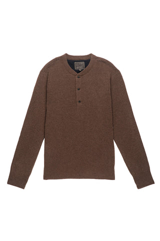 Brown Wool Blend Sweater Henley - JACHS NY