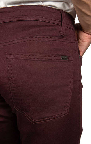 Maroon Straight Fit Stretch Traveler Pant - JACHS NY