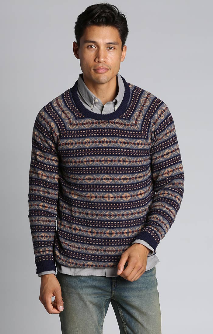 Navy Fair Isle Crewneck Sweater – JACHS NY