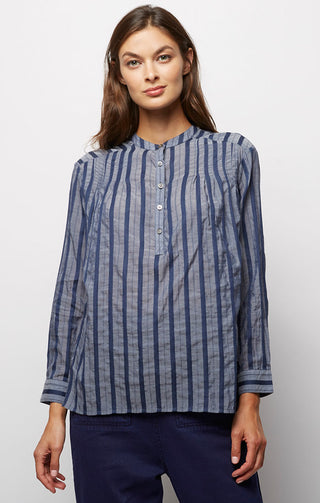 Striped Panel Popover Shirt - JACHS NY