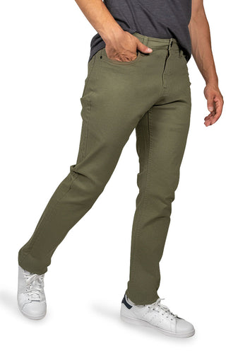 Olive Straight Fit Stretch Twill Pant - JACHS NY