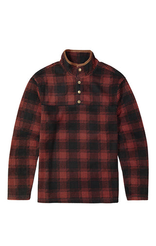 Red Plaid Fleece Mock Neck Pullover - JACHS NY