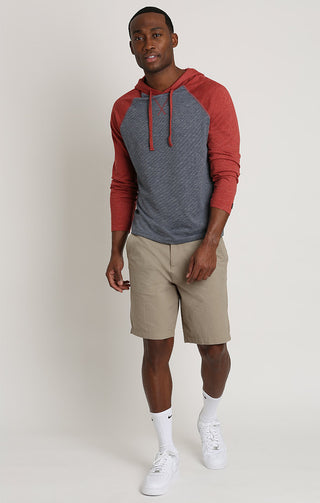 Red TriBlend Raglan Hooded Pullover - JACHS NY