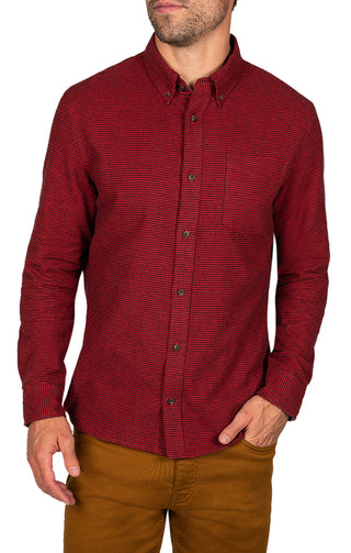 Red Houndstooth Flannel Shirt - JACHS NY