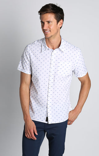 White Dobby Short Sleeve Shirt - JACHS NY