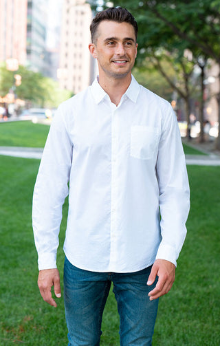 Hayati White Giza Cotton Shirt - JACHS NY