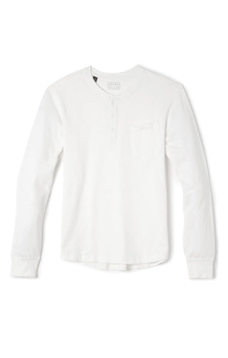 White Sueded Cotton Long Sleeve Henley - JACHS NY