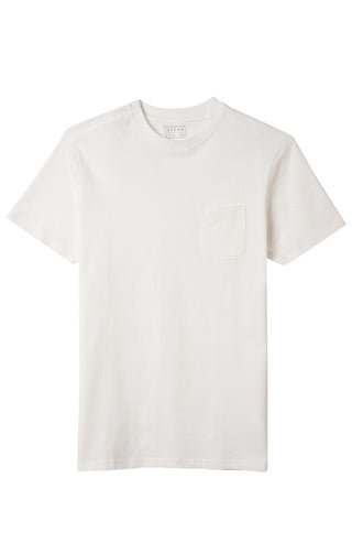 White Sueded Cotton Pocket Tee - JACHS NY
