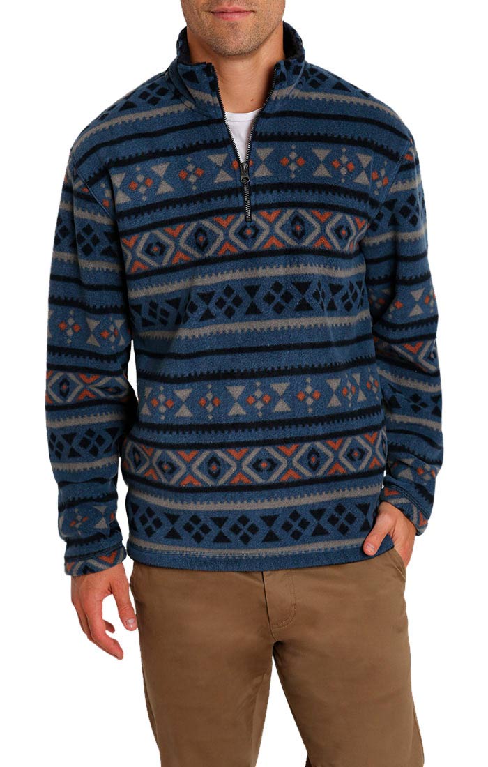 Aztec Quarter-Zip Sherpa Fleece Pullover – JACHS NY