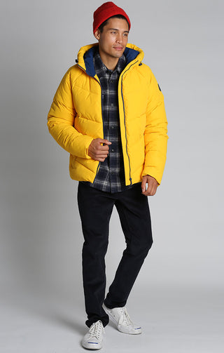 Yellow Hooded Puffer Jacket - JACHS NY